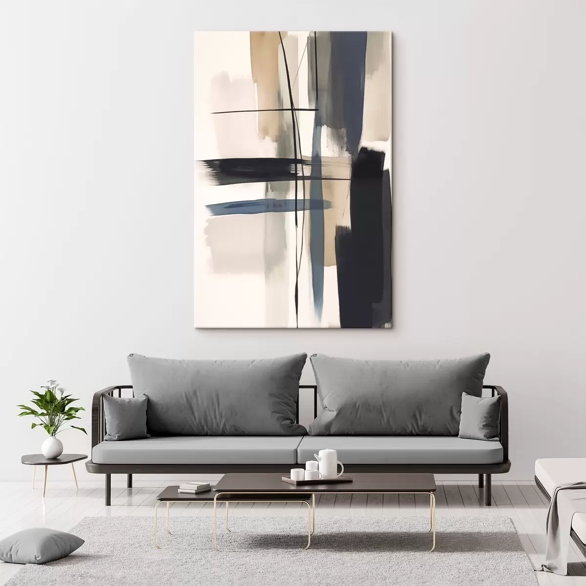 Tableau Imitation abstraite de coups de pinceau s46907