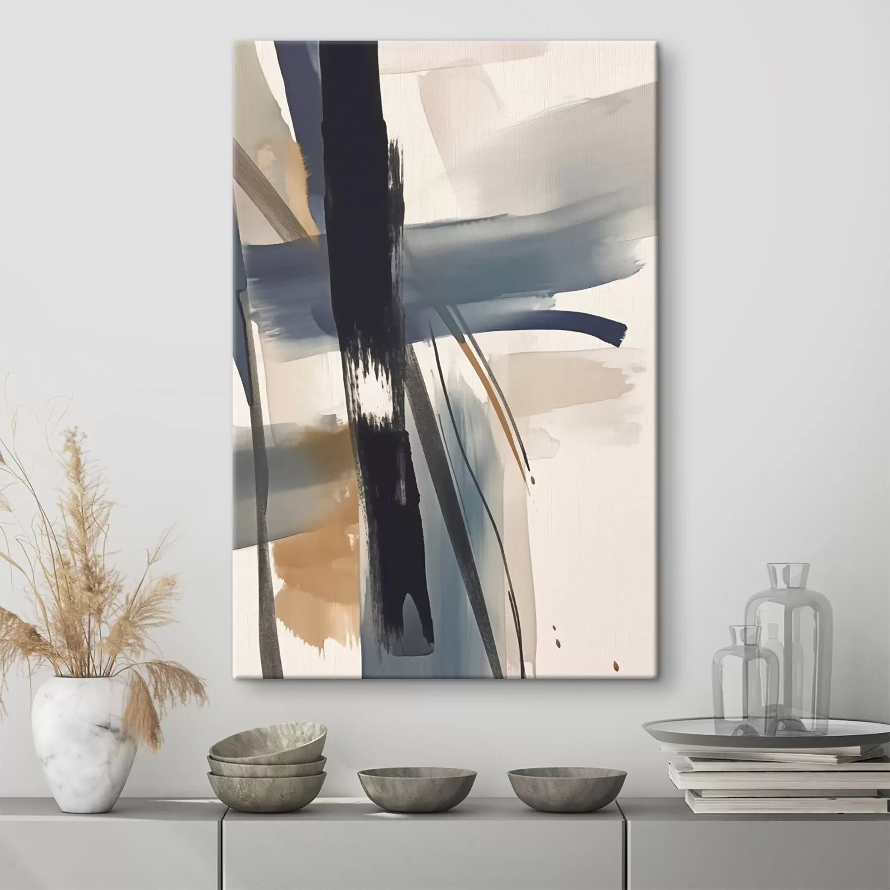 Tableau Imitation abstraite de coups de pinceau s46908