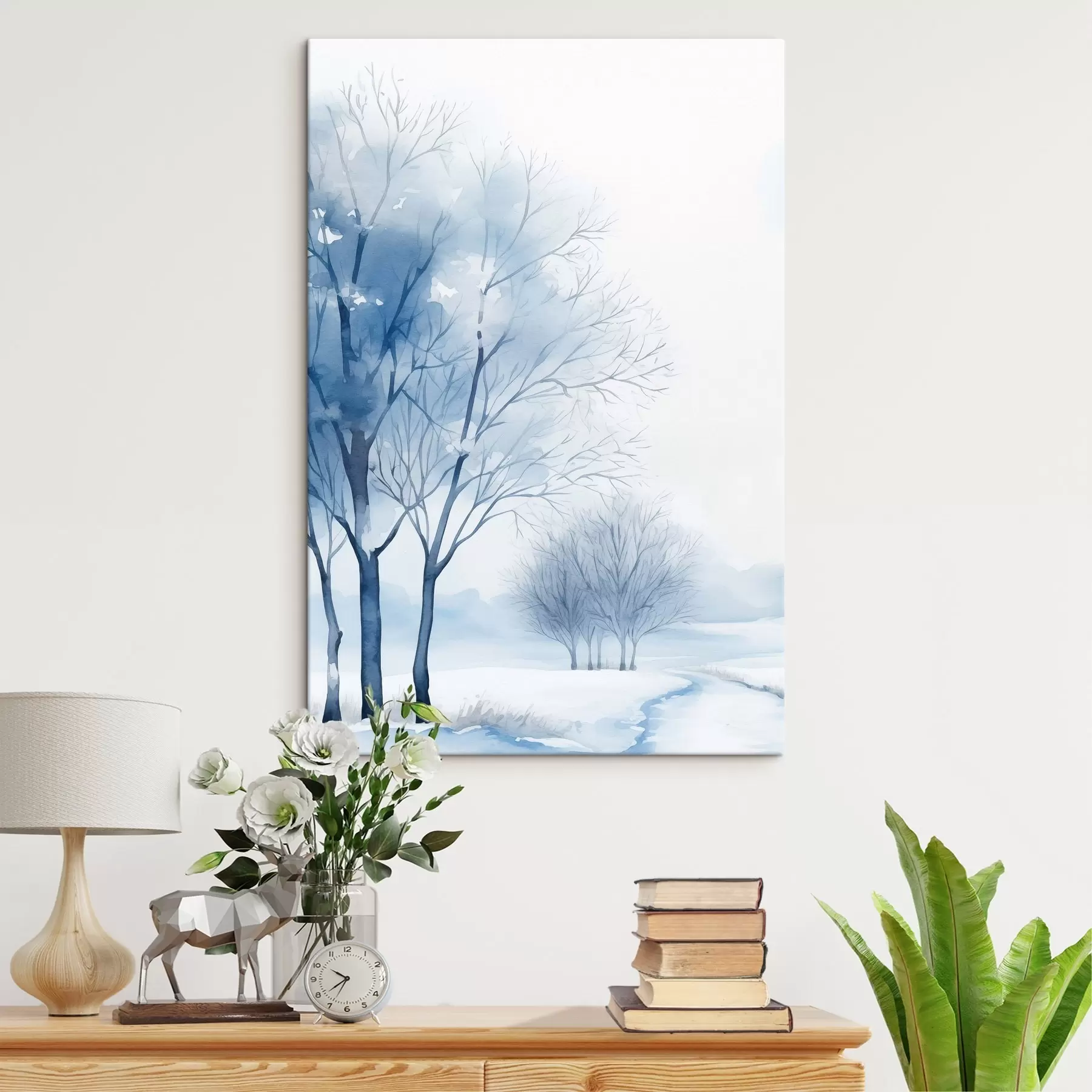 Tableau Arbres enneigés dans la forêt s46965