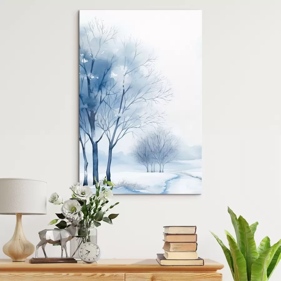 Tableau Arbres enneigés dans la forêt s46965