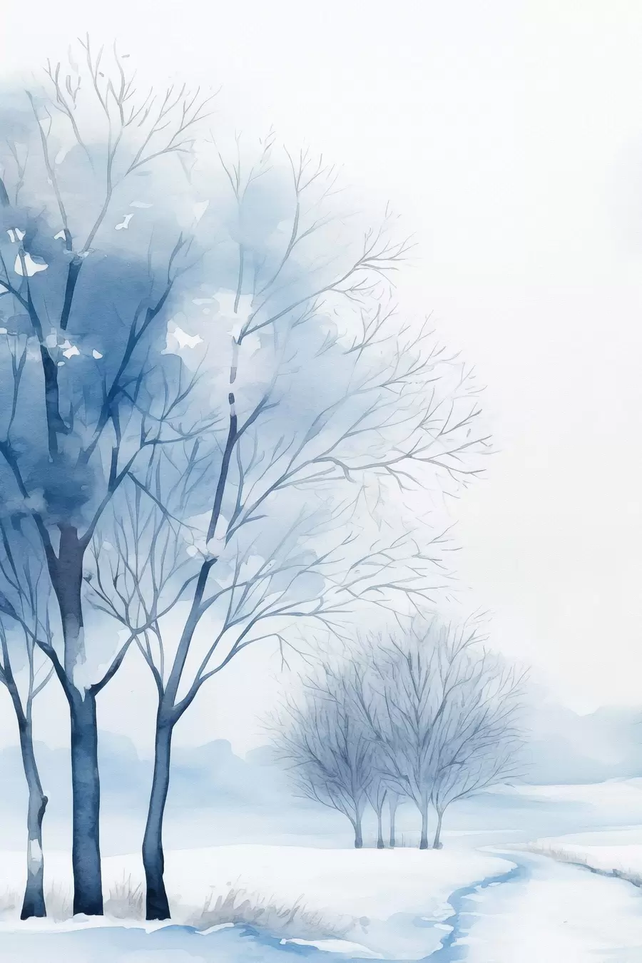 Papier peint Arbres enneigés dans la forêt f46965