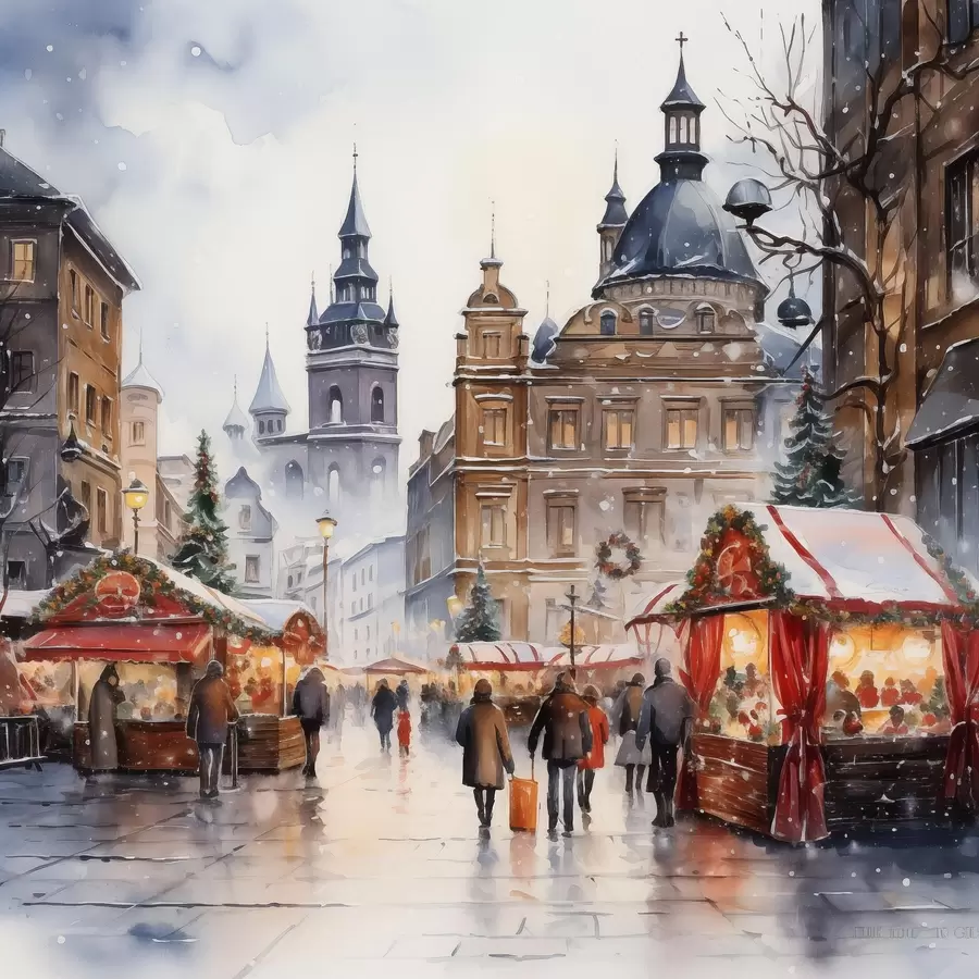 Papier peint Prague en hiver f46968