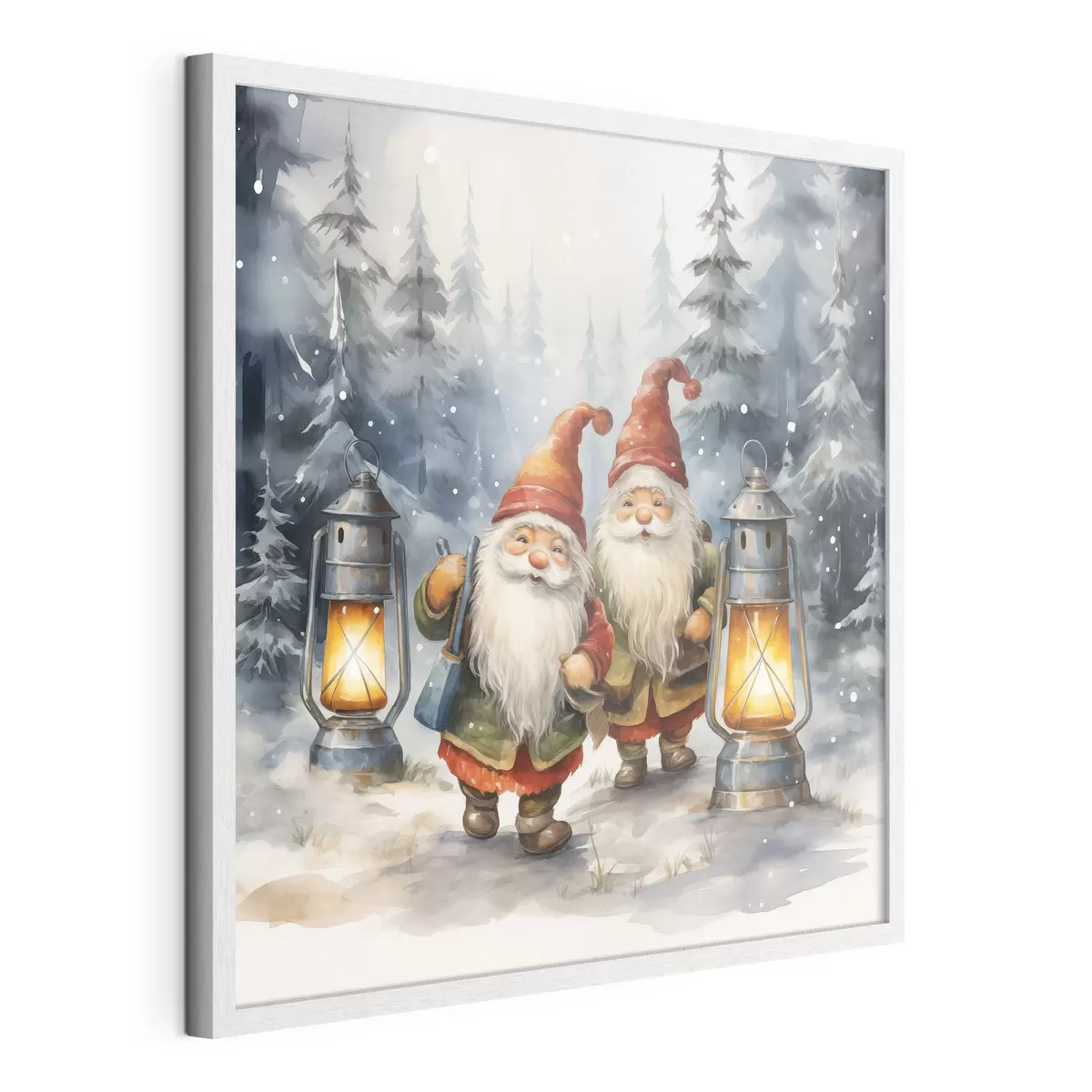 Poster Gnomes du Nouvel An, imitation aquarelle f46970