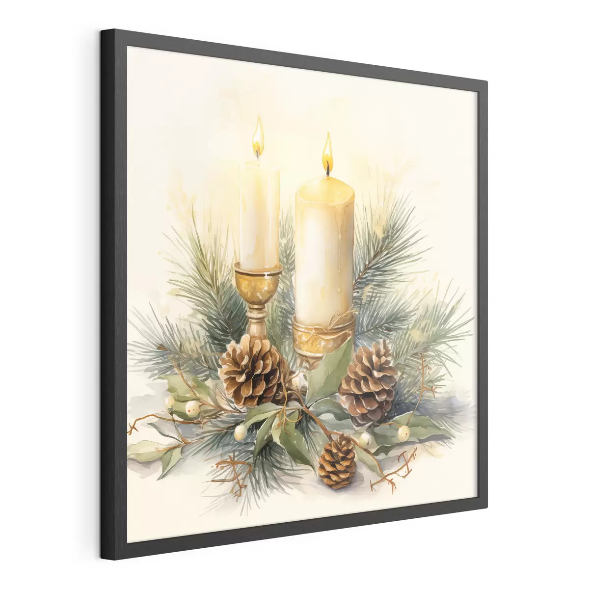 Poster Composition, Nouvel An, sapin et bougies f46971