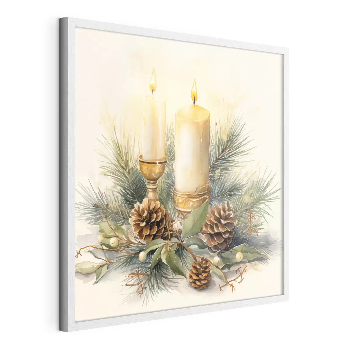 Poster Composition, Nouvel An, sapin et bougies f46971