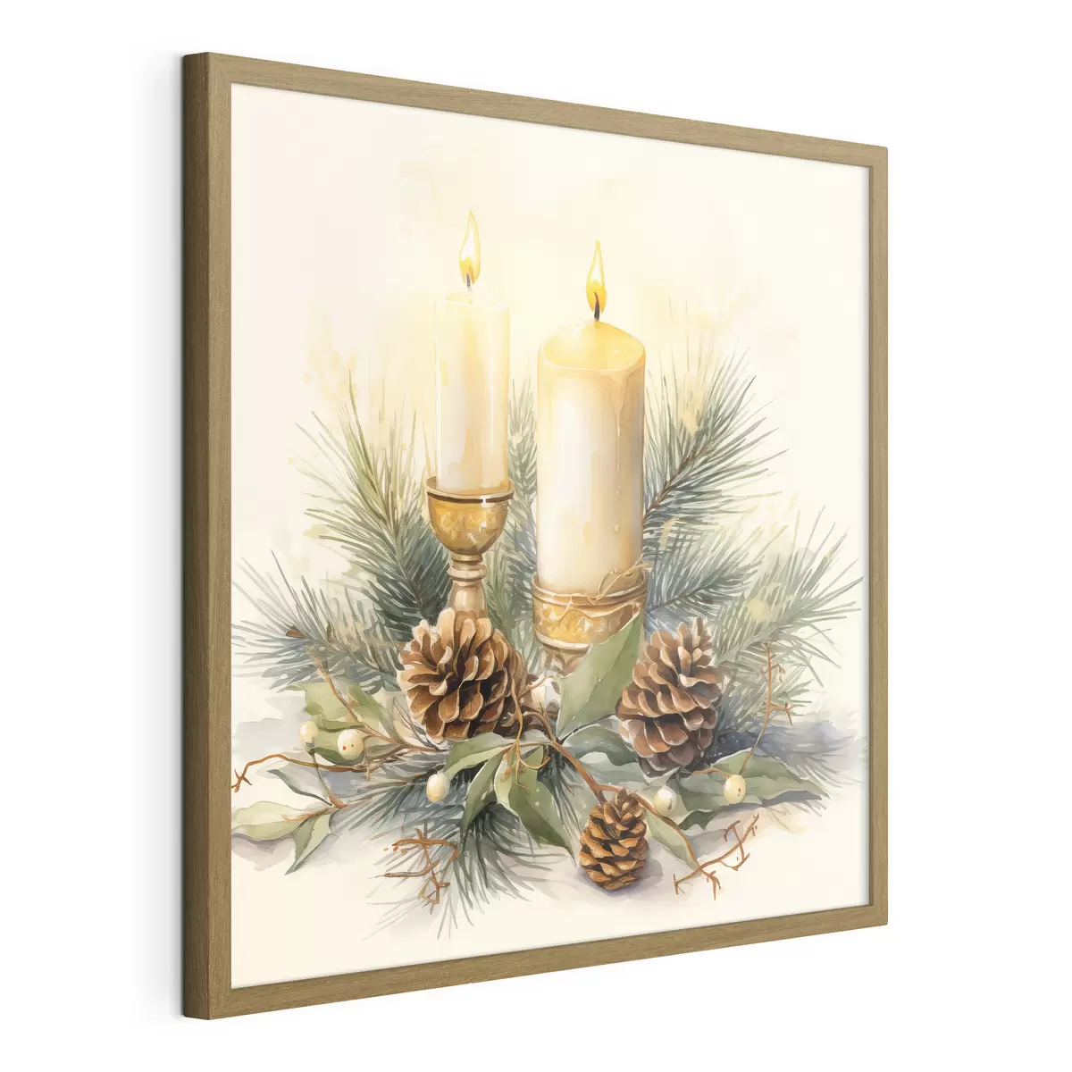 Poster Composition, Nouvel An, sapin et bougies f46971