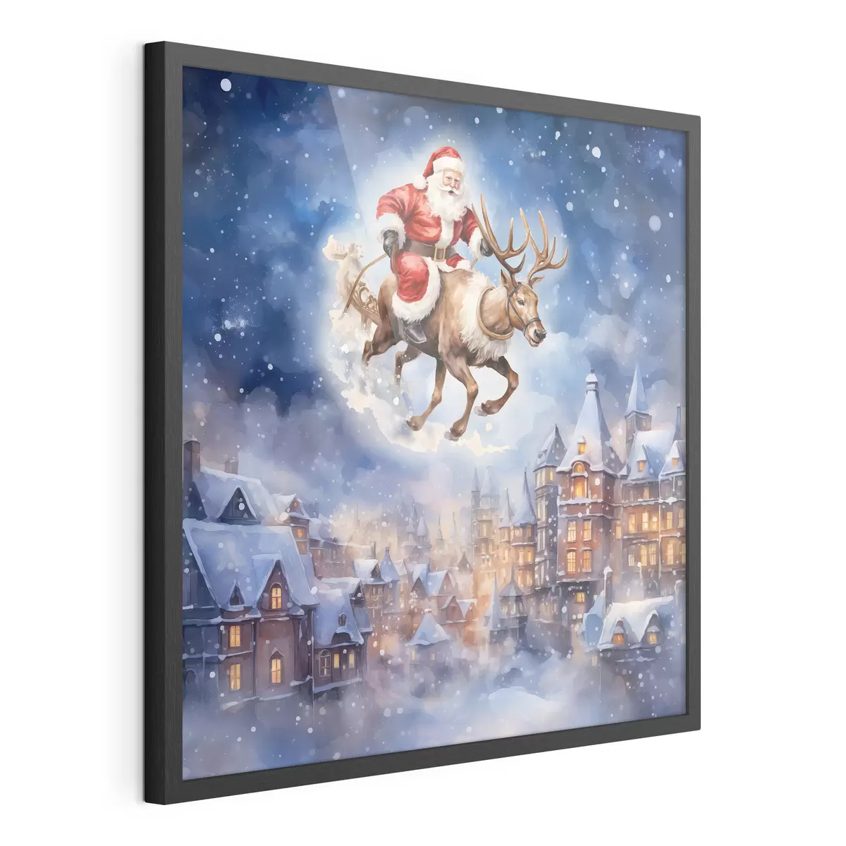 Poster Nouvel An féérique, Père Noël sur son traîneau f46972