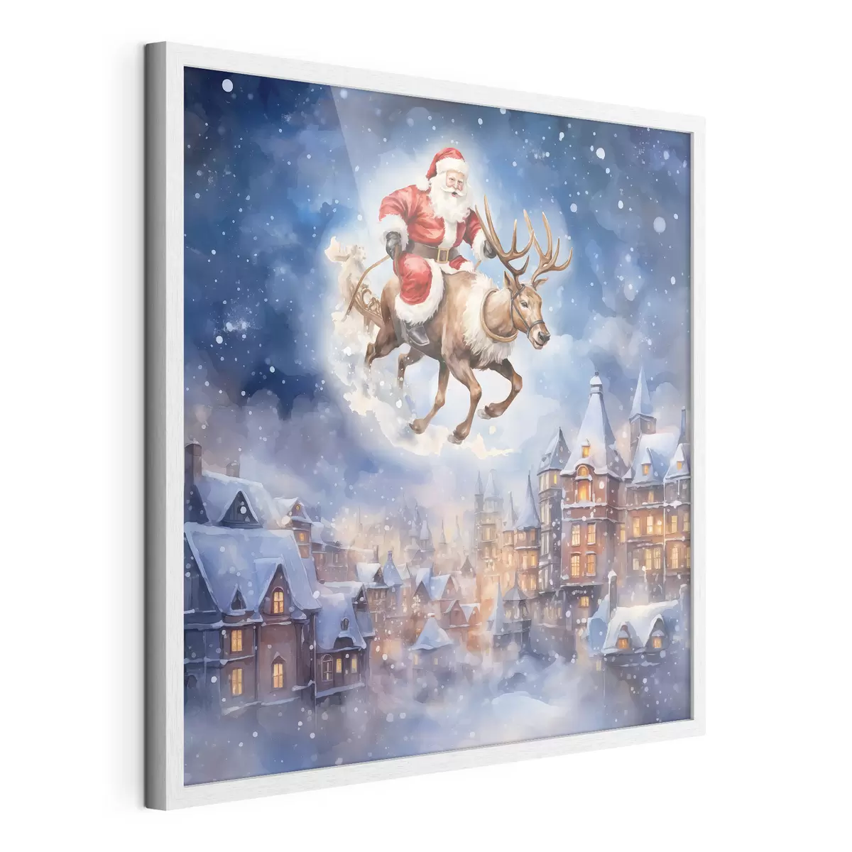 Poster Nouvel An féérique, Père Noël sur son traîneau f46972