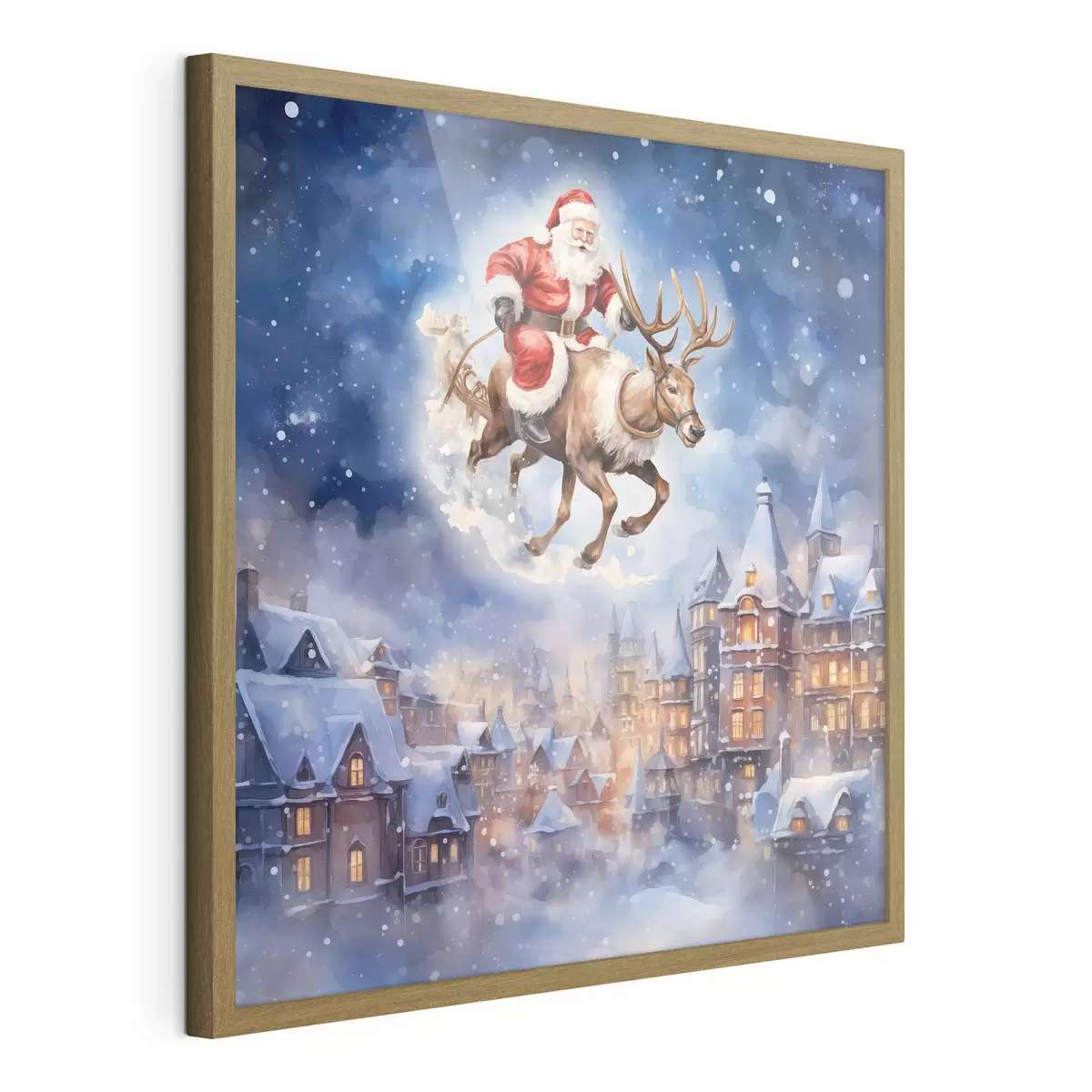 Poster Nouvel An féérique, Père Noël sur son traîneau f46972