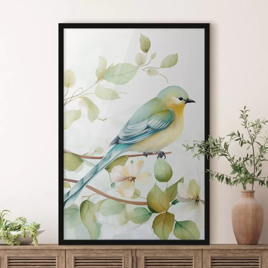 Papier peint Mésange sur une branche f46891