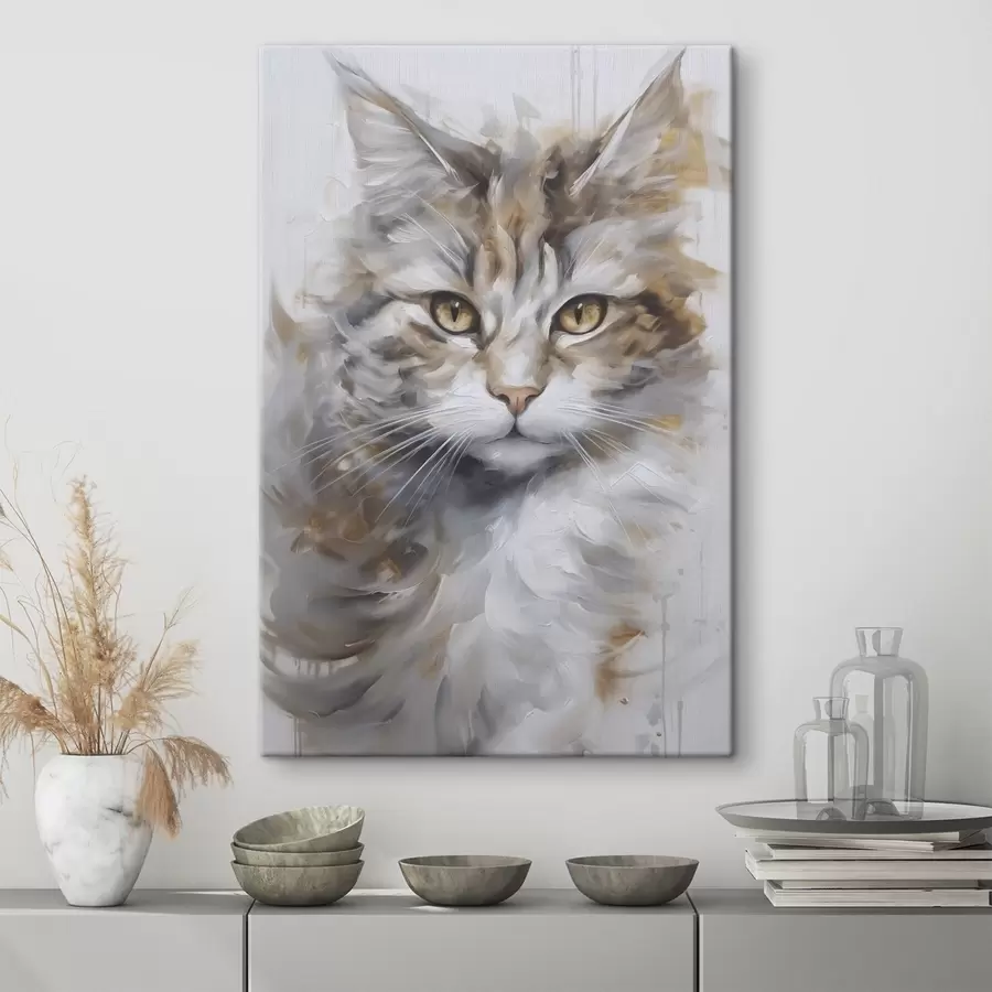 Tableau Peinture imitant un chat s46833