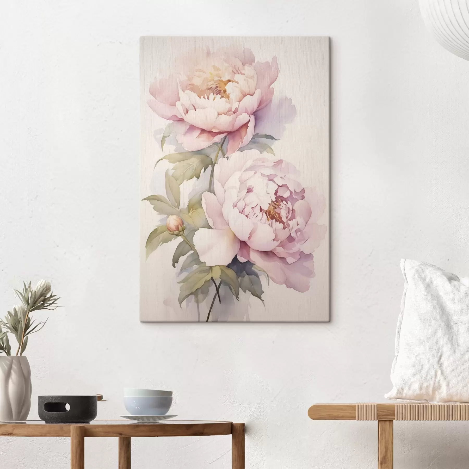 Tableau Peinture imitation pivoines s46916