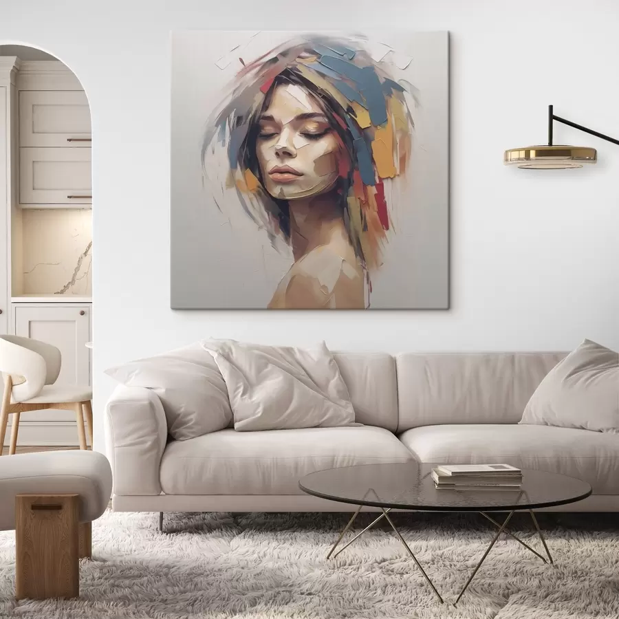 Tableau Portrait abstrait d'une femme s46917