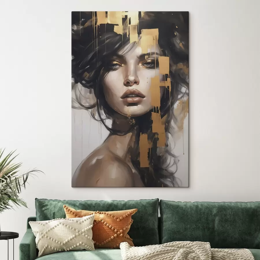 Tableau Portrait abstrait d'une jeune fille s46919