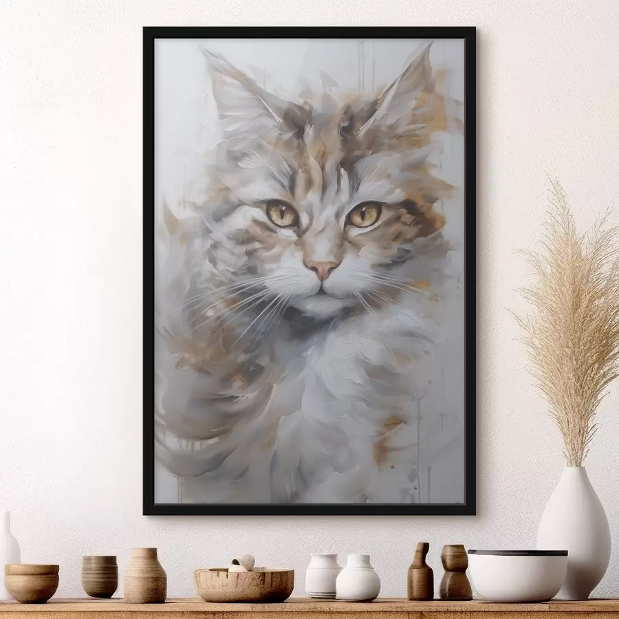 Papier peint Peinture imitant un chat f46833