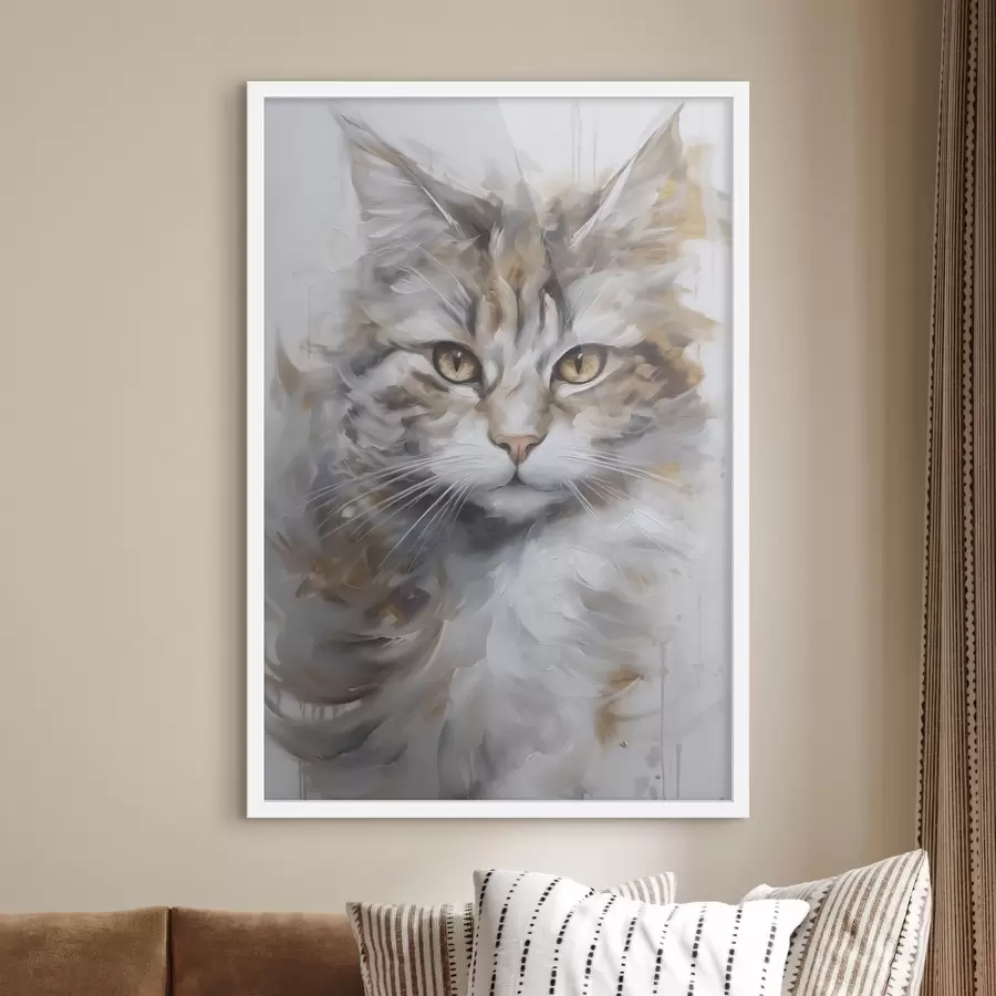 Papier peint Peinture imitant un chat f46833