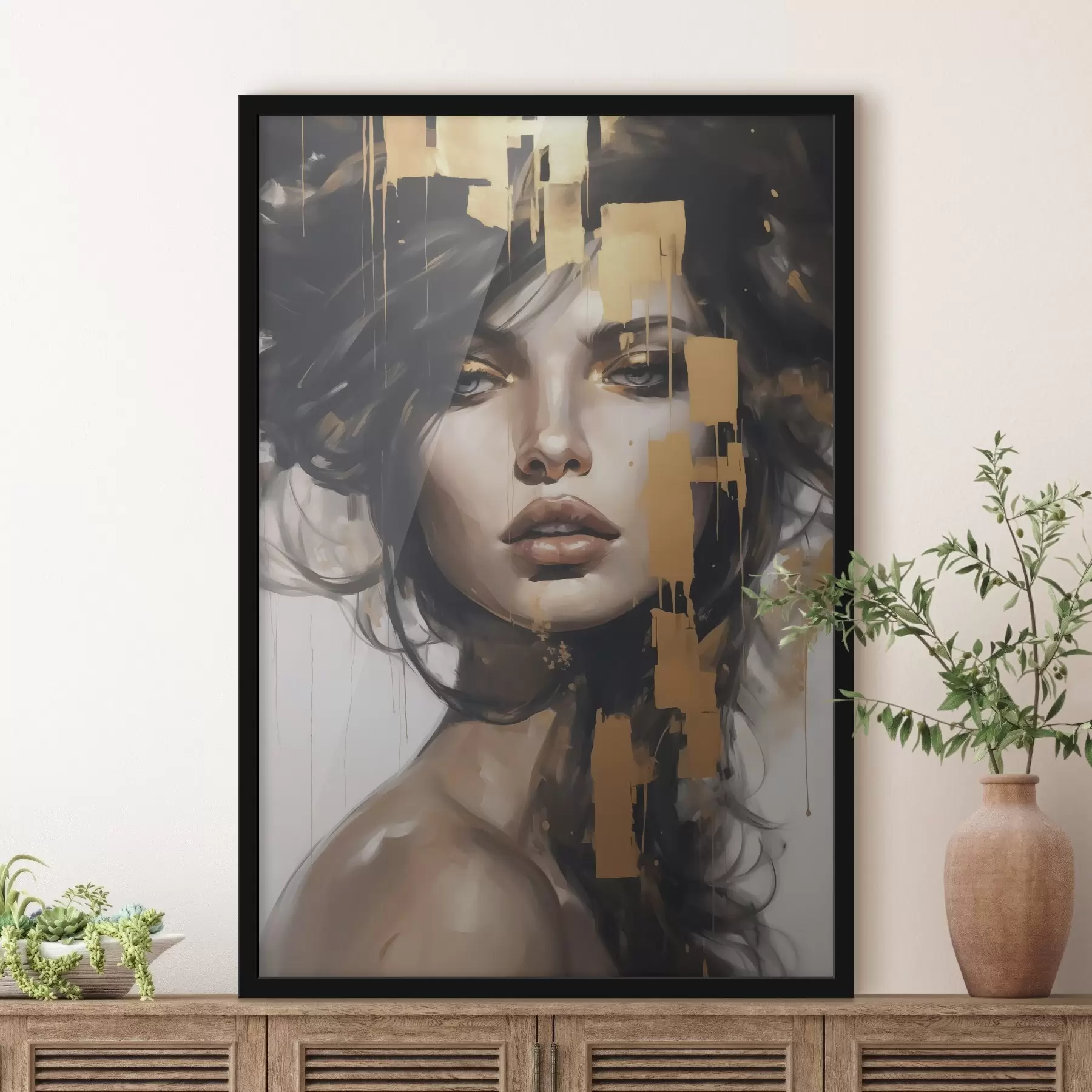 Papier peint Portrait abstrait d'une jeune fille f46919