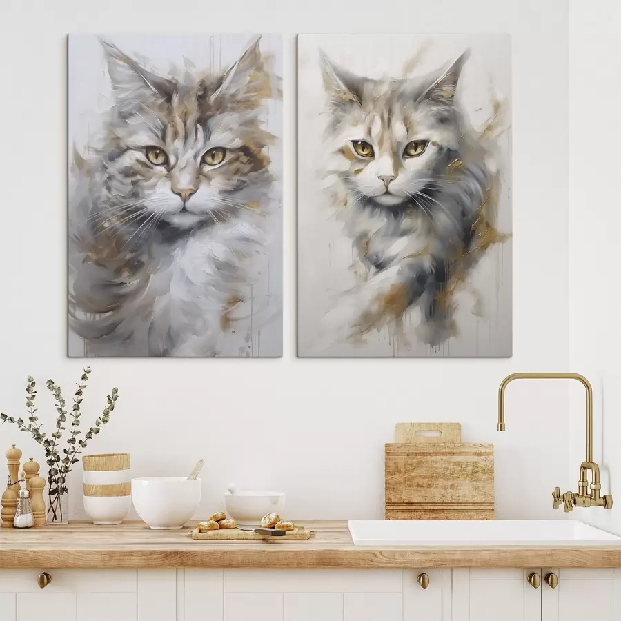 Tableau Peinture imitation chats m01054