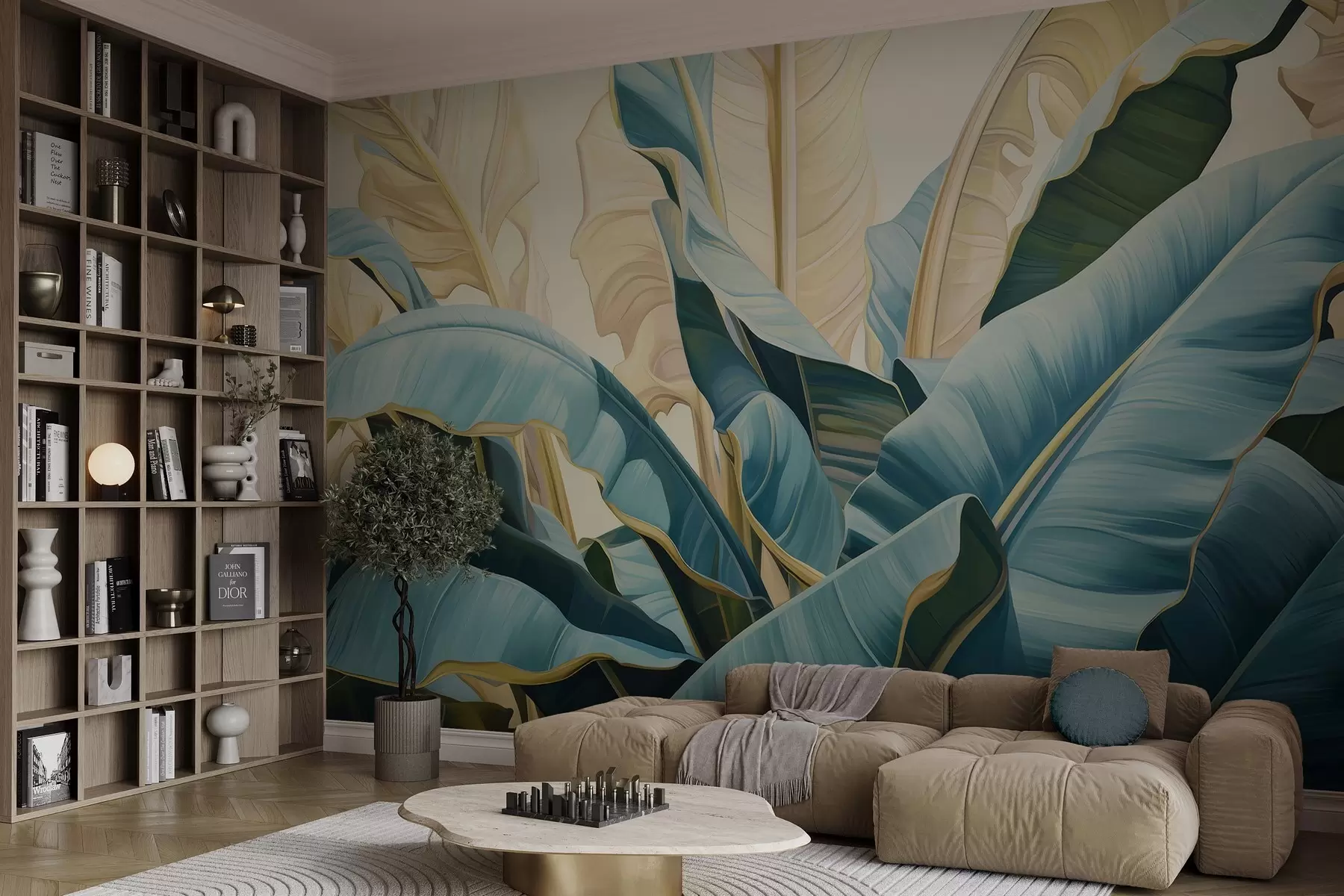 Papier peint Grandes feuilles de bananier w05005