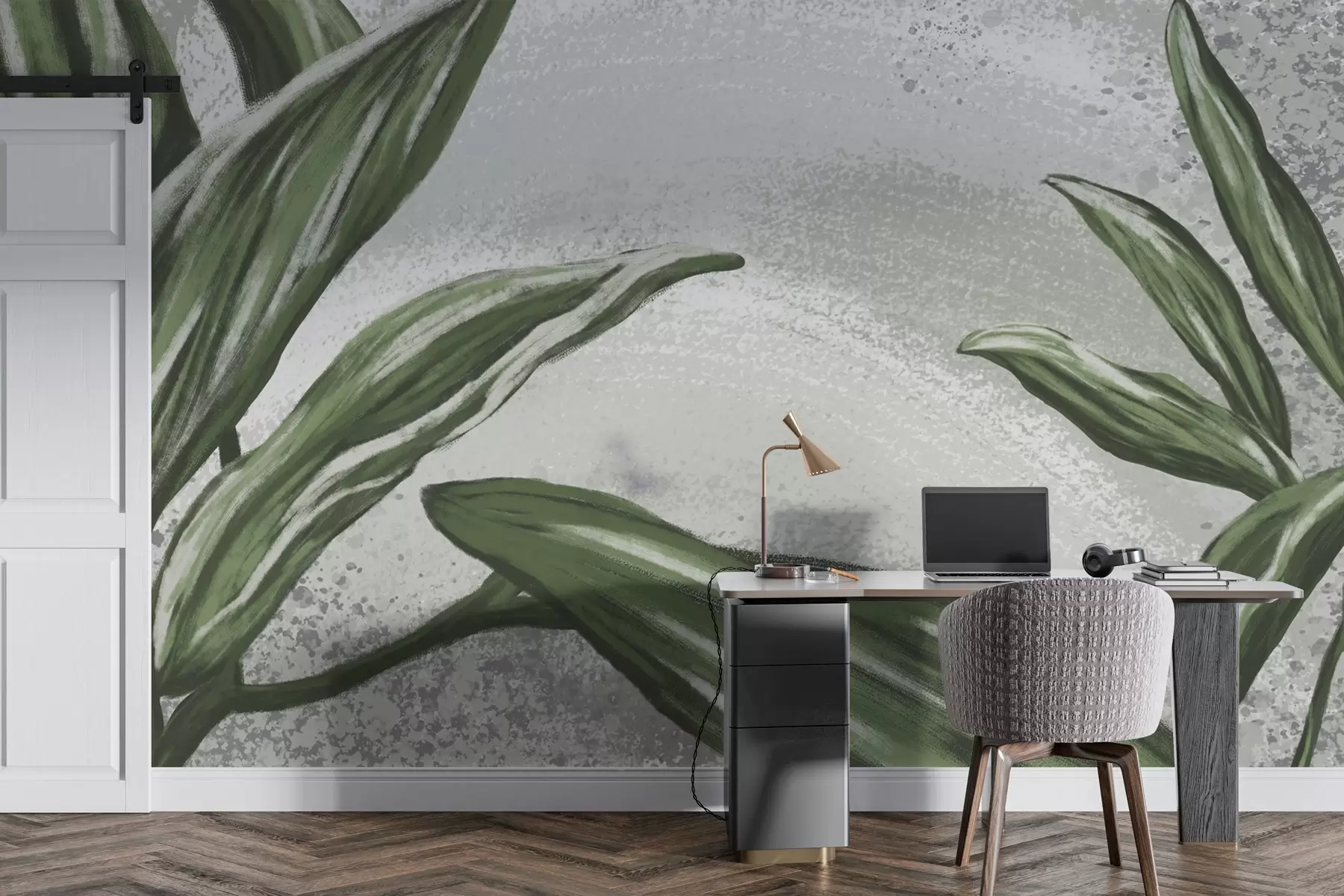 Papier peint Une végétation luxuriante sur un fond texturé w01682