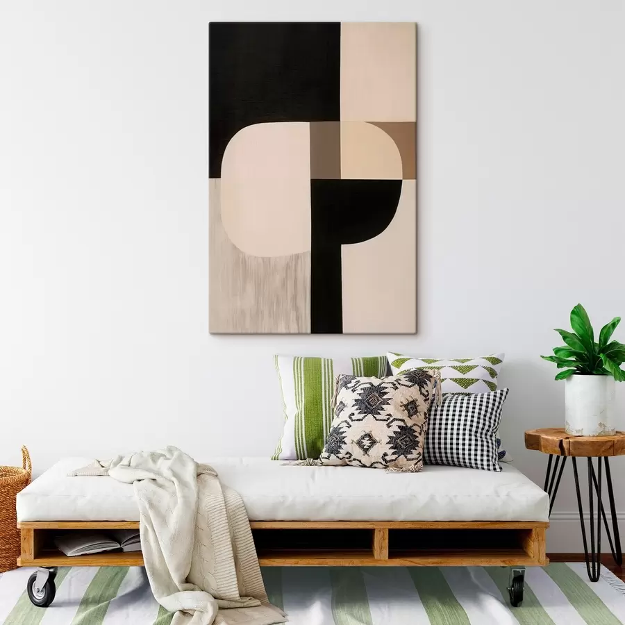 Tableau Abstraction géométrique monochrome s46993