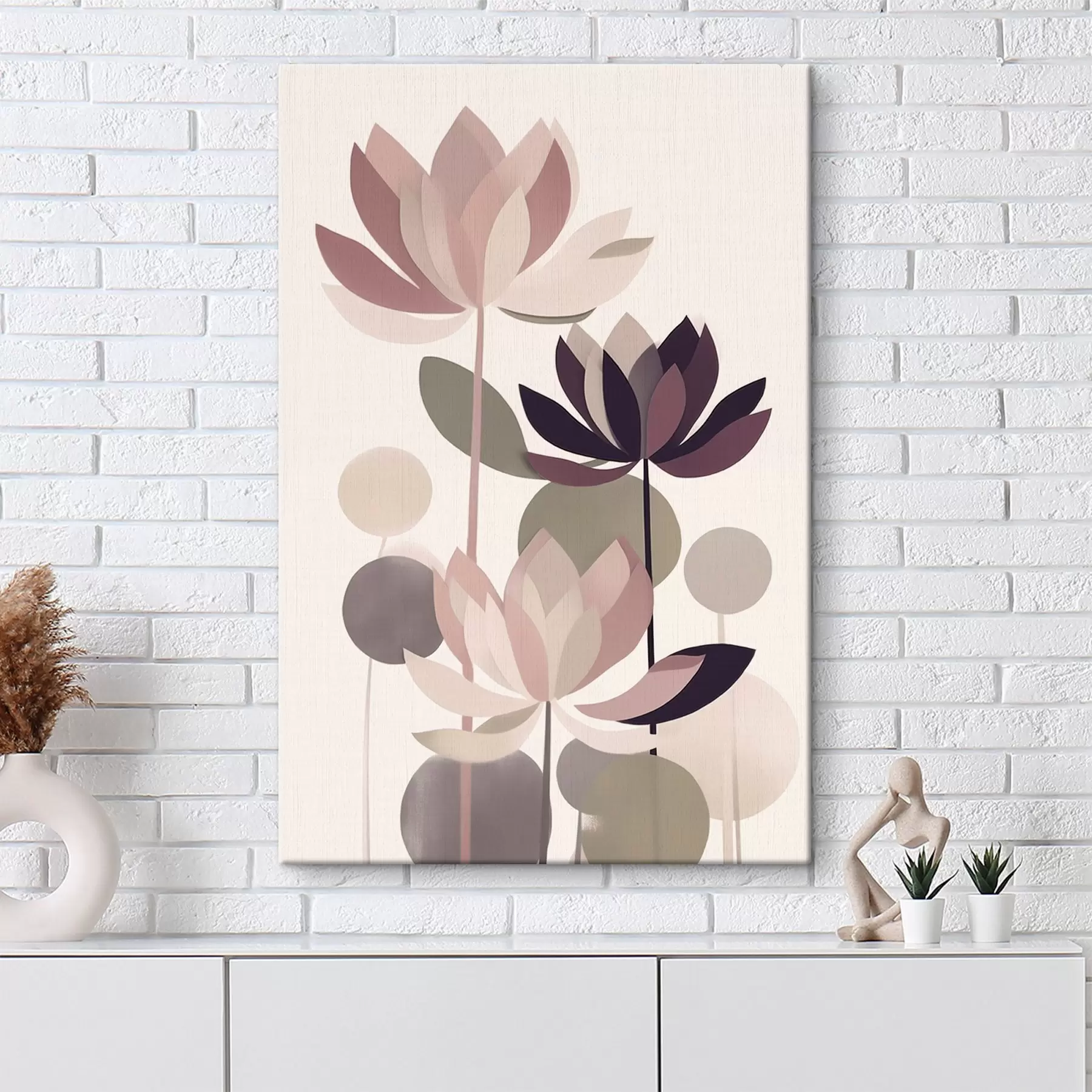 Tableau Fleurs de lotus abstraites s46998