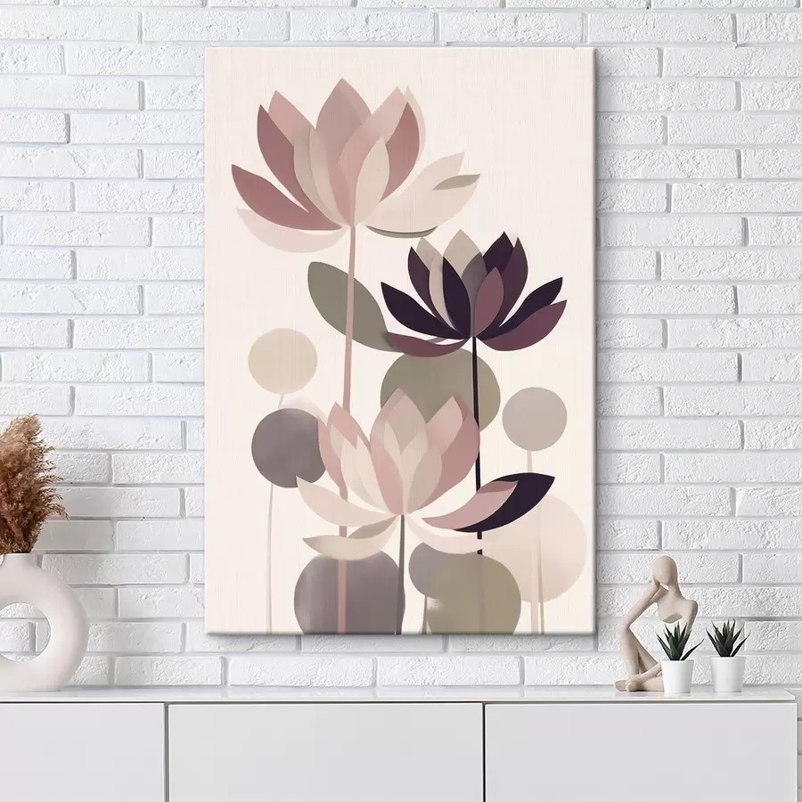 Tableau Fleurs de lotus abstraites s46998