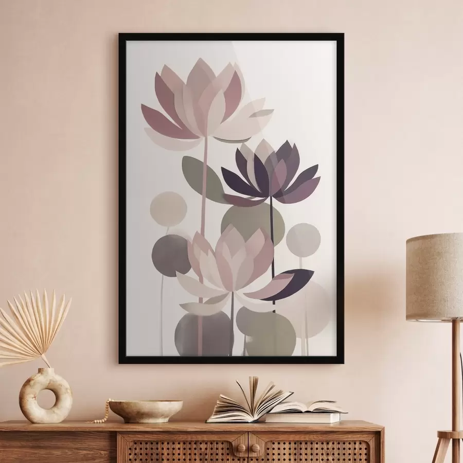 Papier peint Fleurs de lotus abstraites f46998