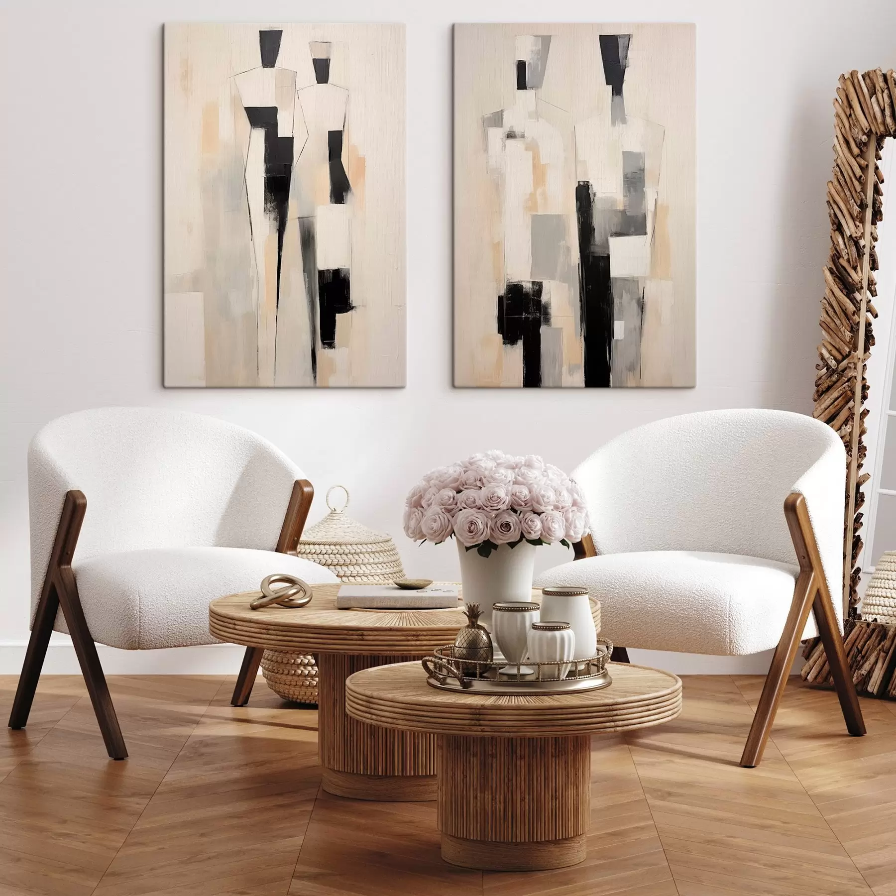 Tableau Couple abstrait m01111