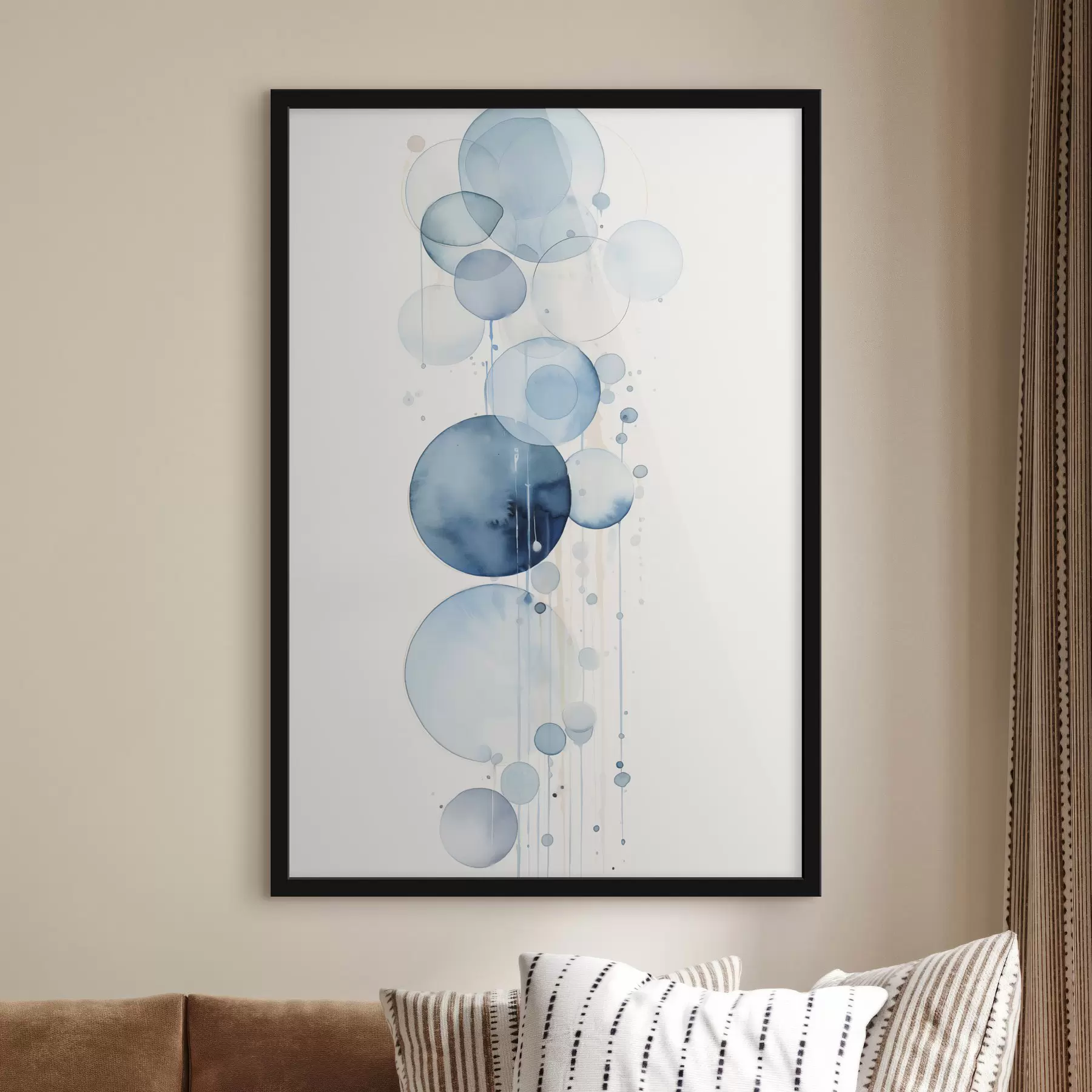 Papier peint Textures abstraites bleues et blanches de différentes tailles, sur fond blanc f47021