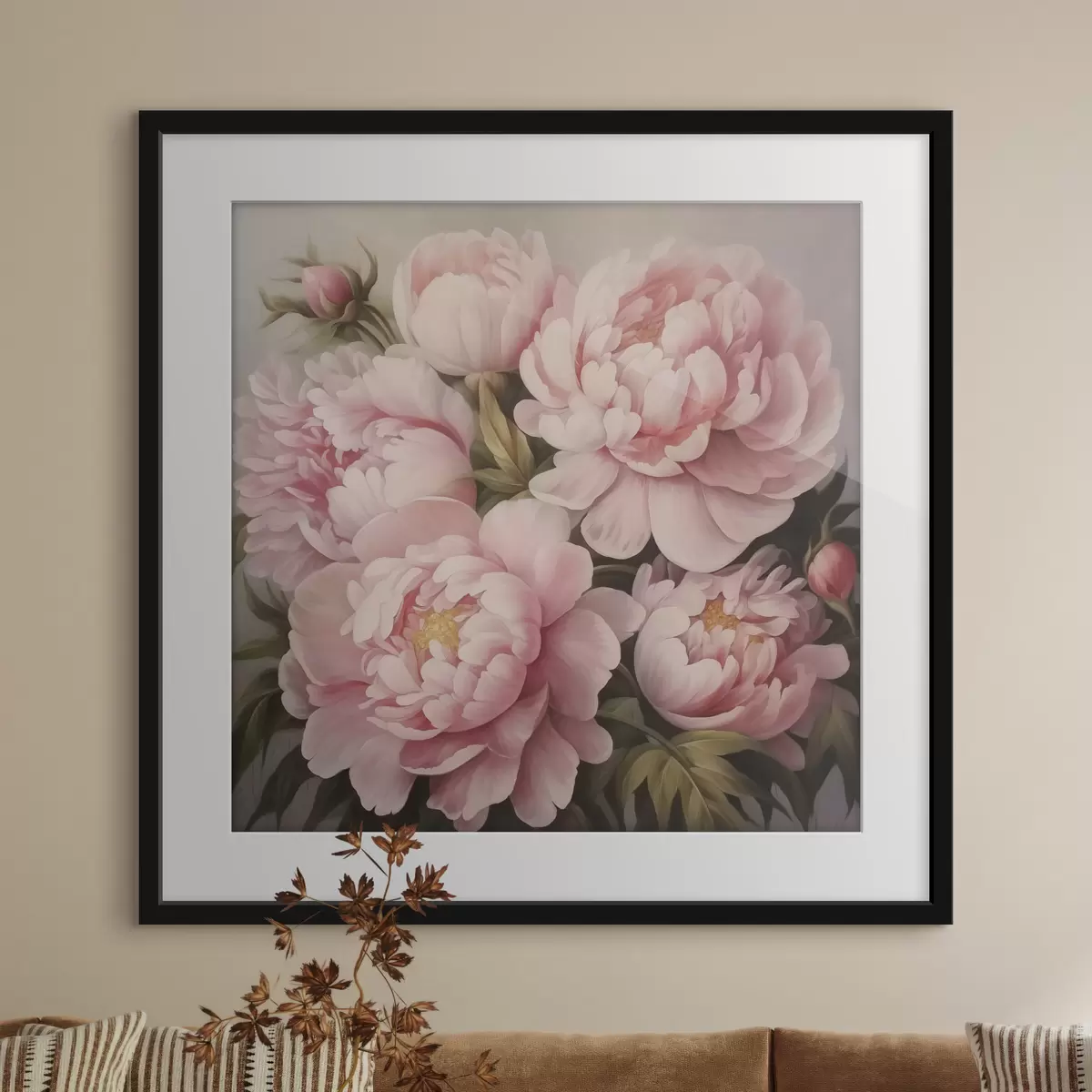 Poster Pivoines et profondeur f47007