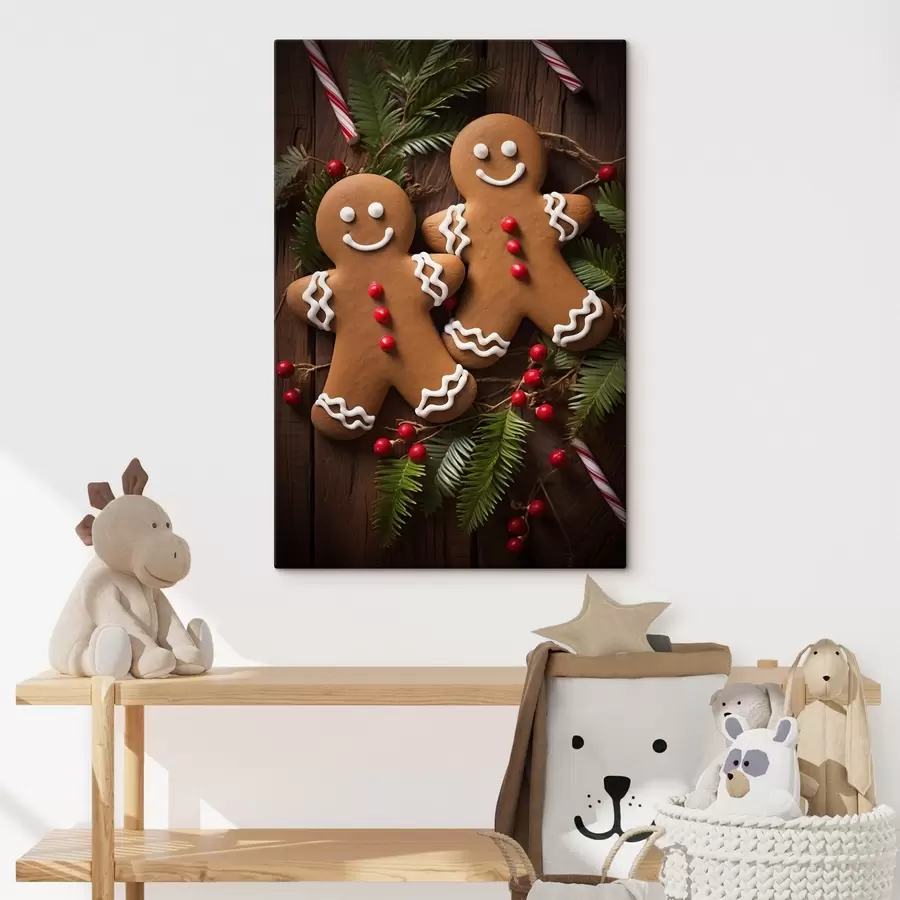 Tableau Les bonhommes en biscuit du Nouvel An s46978