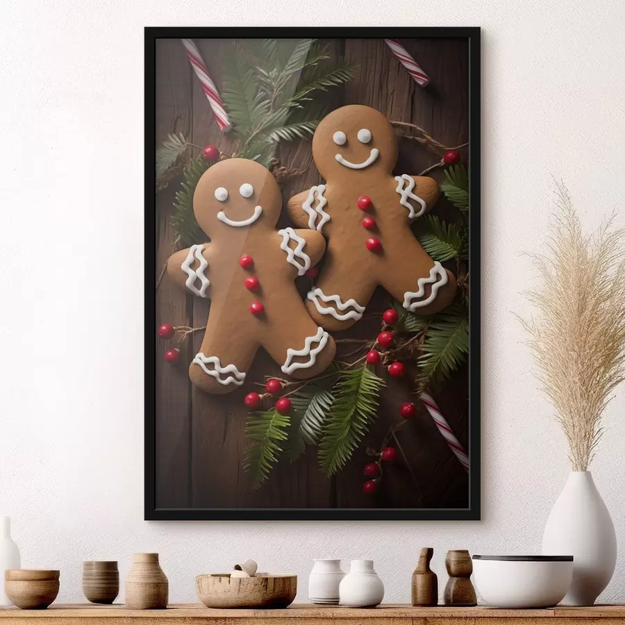 Papier peint Les bonhommes en biscuit du Nouvel An f46978