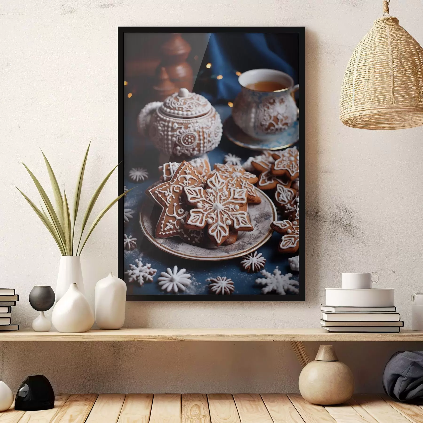 Papier peint Biscuits en forme de flocon de neige f46982