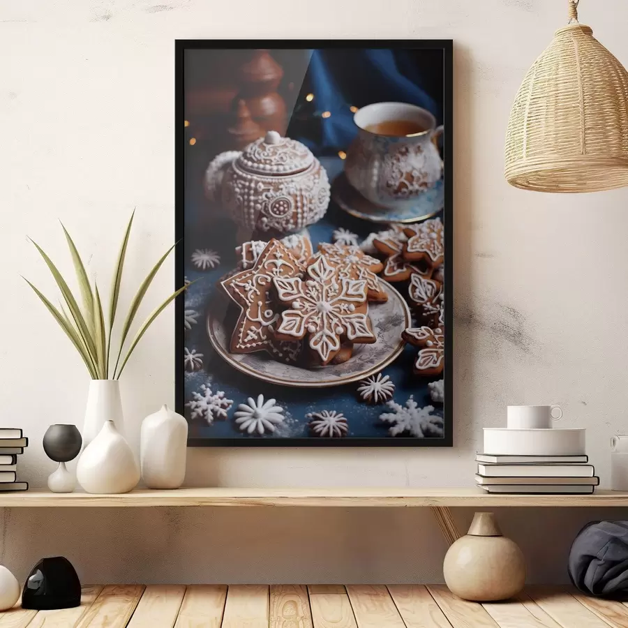Papier peint Biscuits en forme de flocon de neige f46982