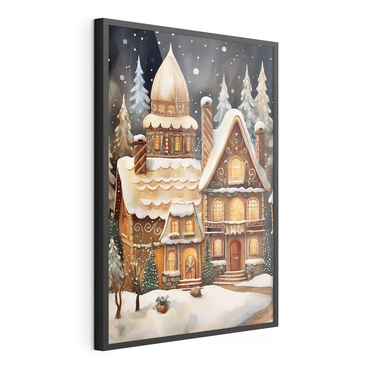 Poster Maisons enneigées dans la forêt f46985