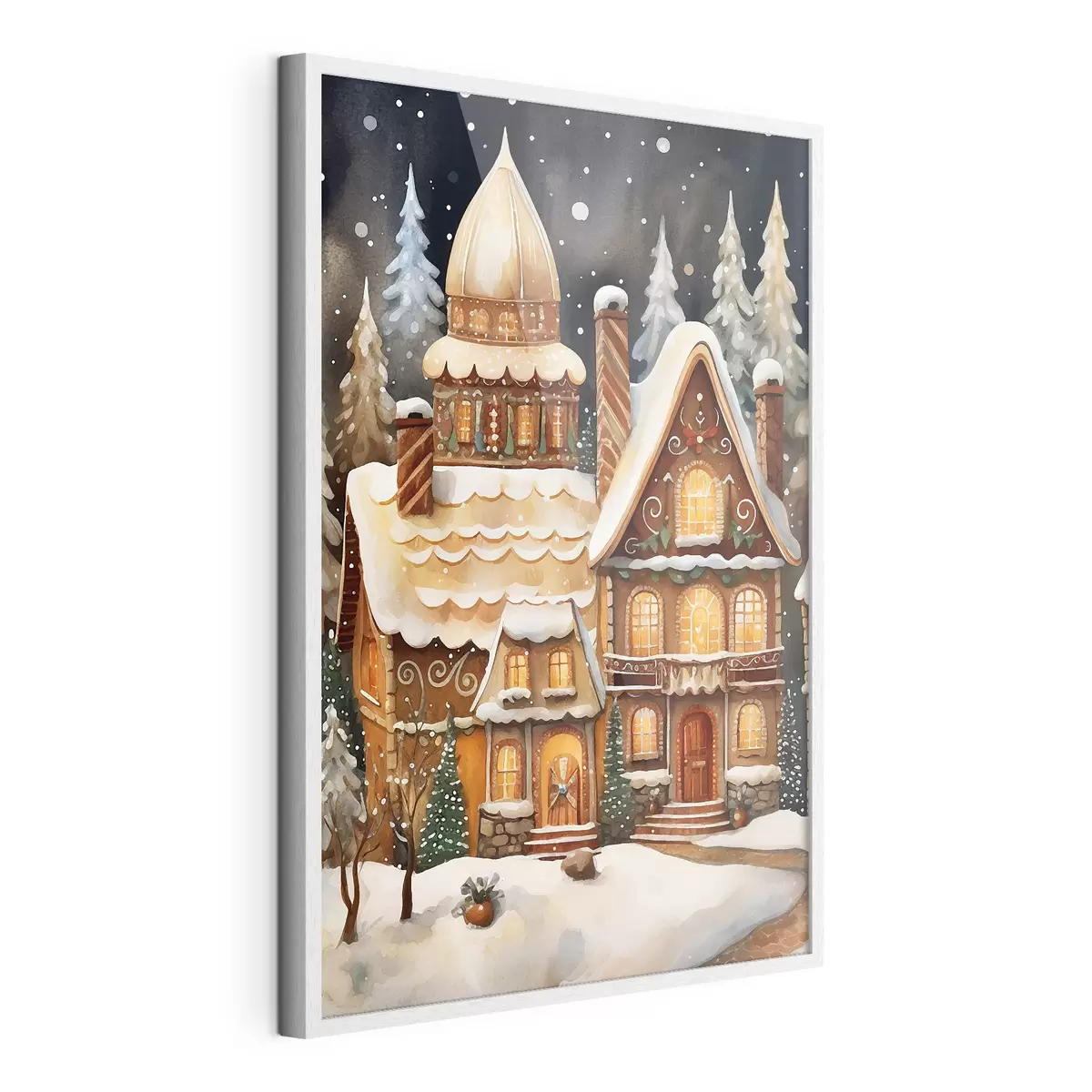 Poster Maisons enneigées dans la forêt f46985