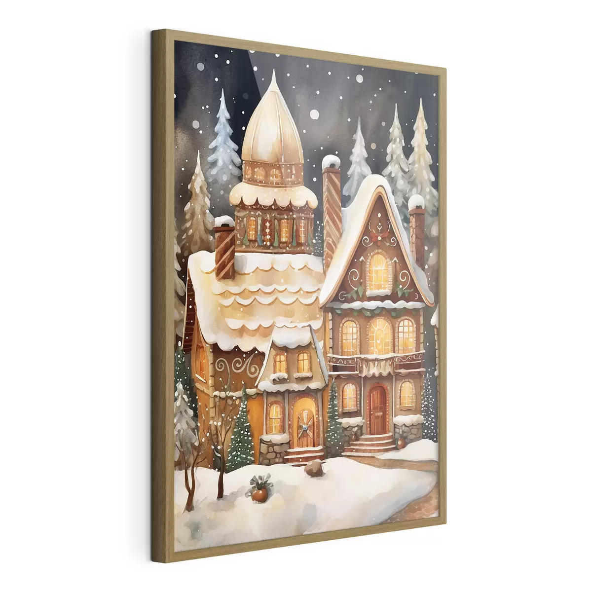 Poster Maisons enneigées dans la forêt f46985