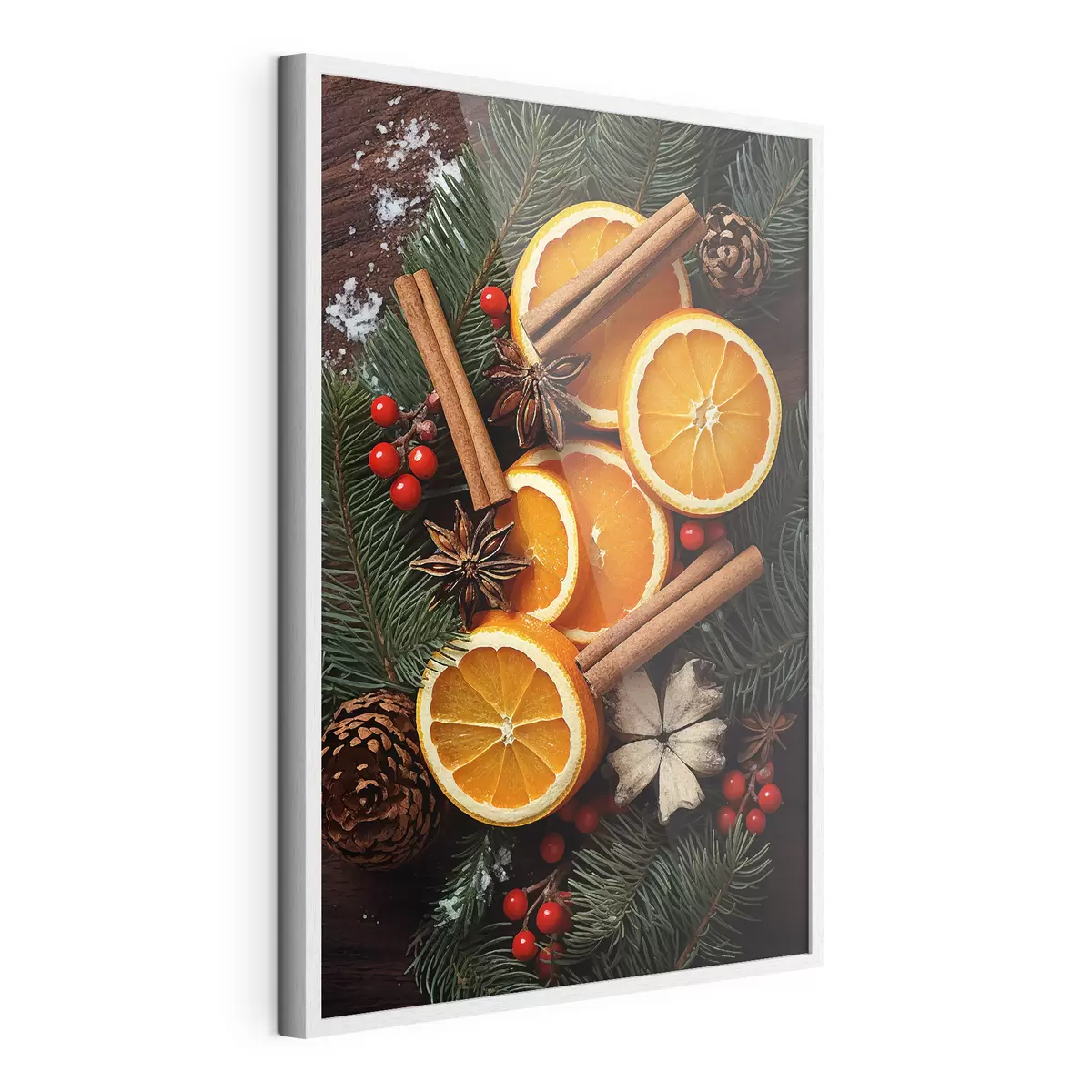 Poster Dessin de fruits, orange et cannelle f46986