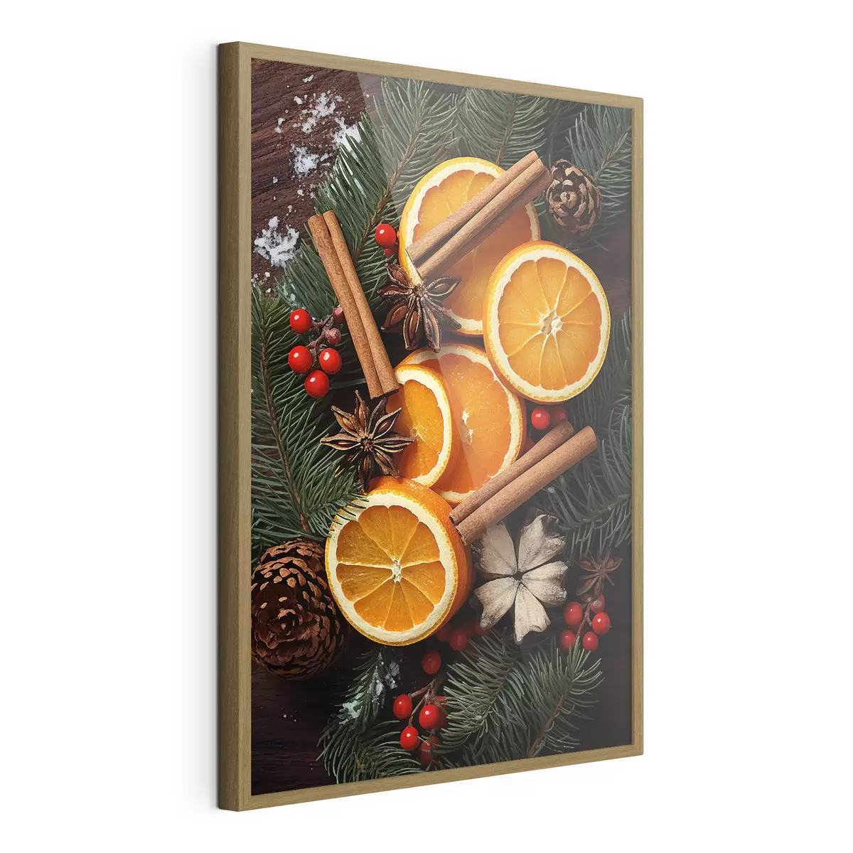 Poster Dessin de fruits, orange et cannelle f46986