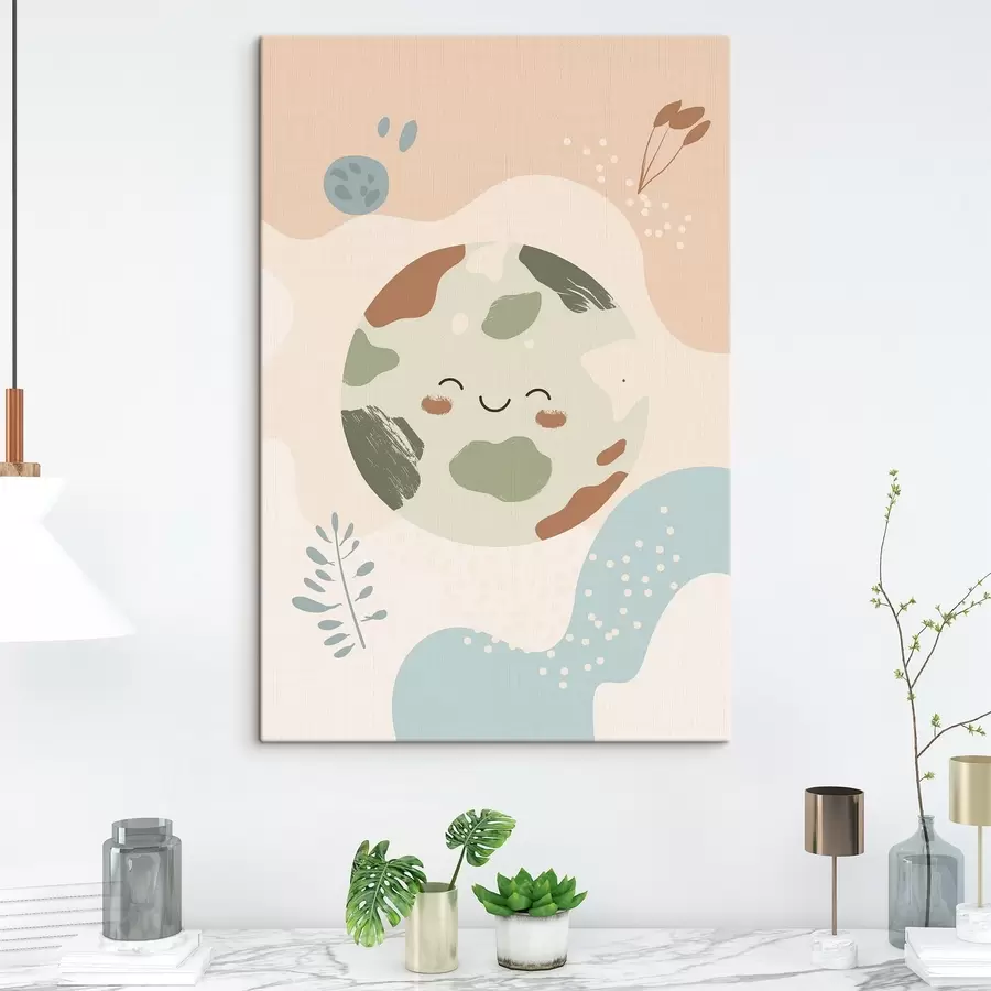 Tableau La Terre dans un style enfantin s47066