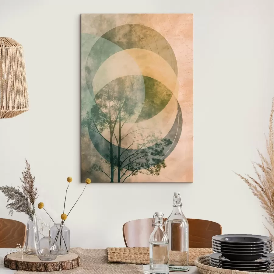 Tableau Cercles et feuilles s47073