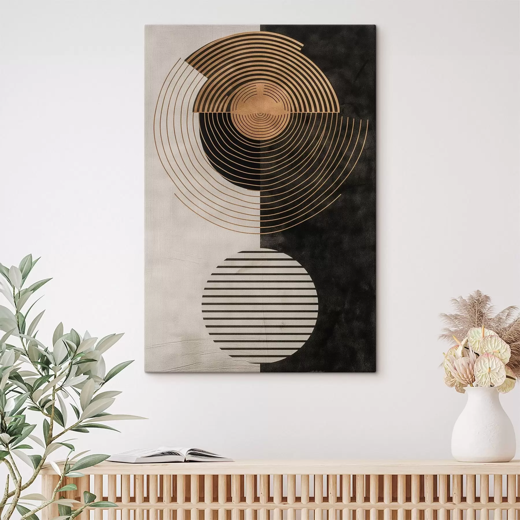 Tableau Cercles et feuilles s47080