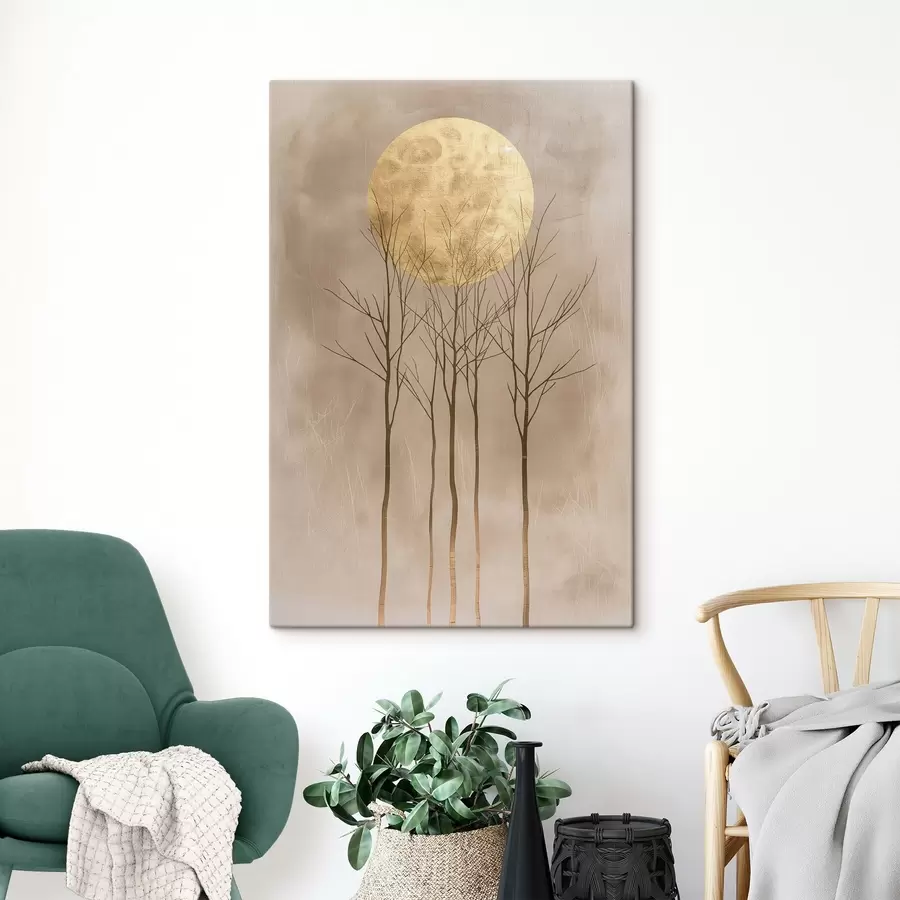 Tableau Des arbres et un cercle s47083