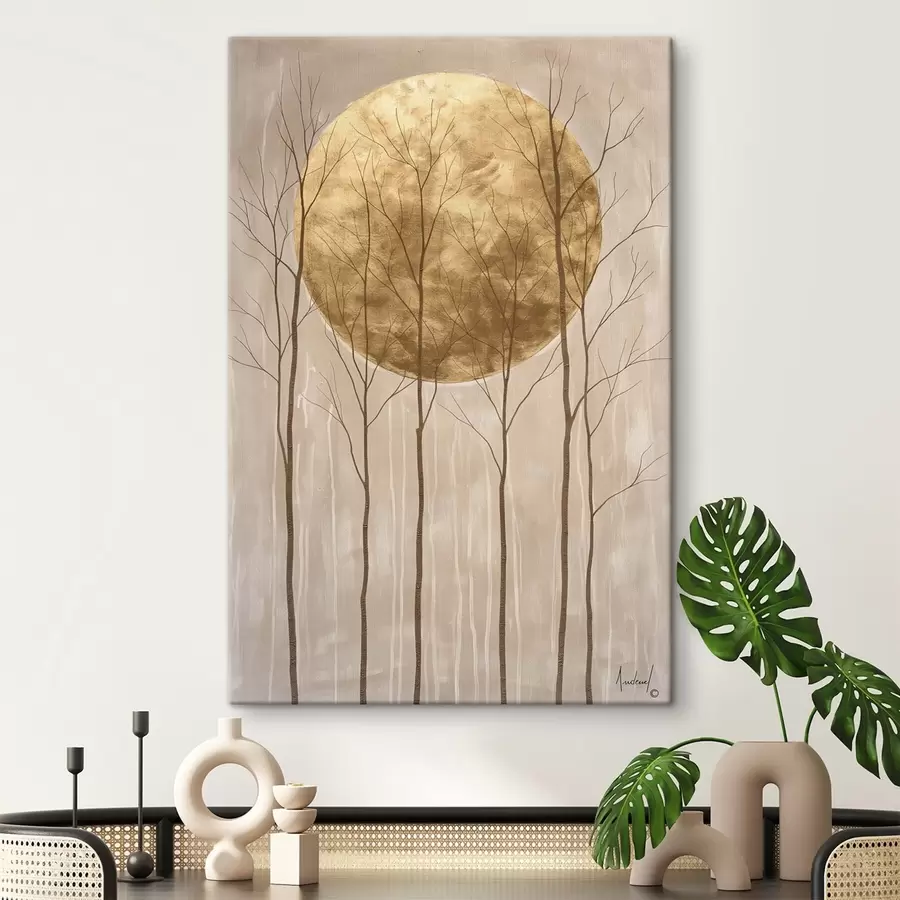Tableau Des arbres et un cercle s47084