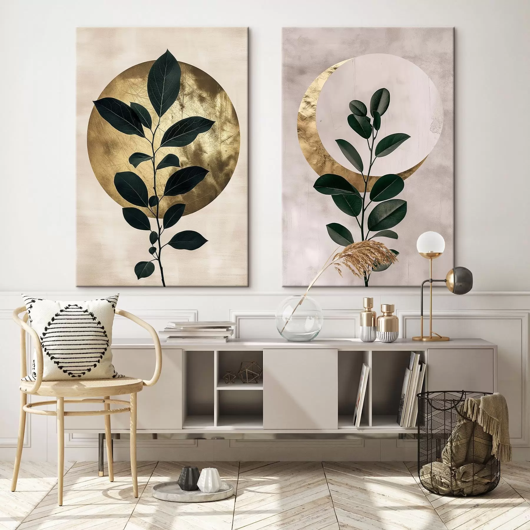 Tableau Lever du soleil et lune m01139