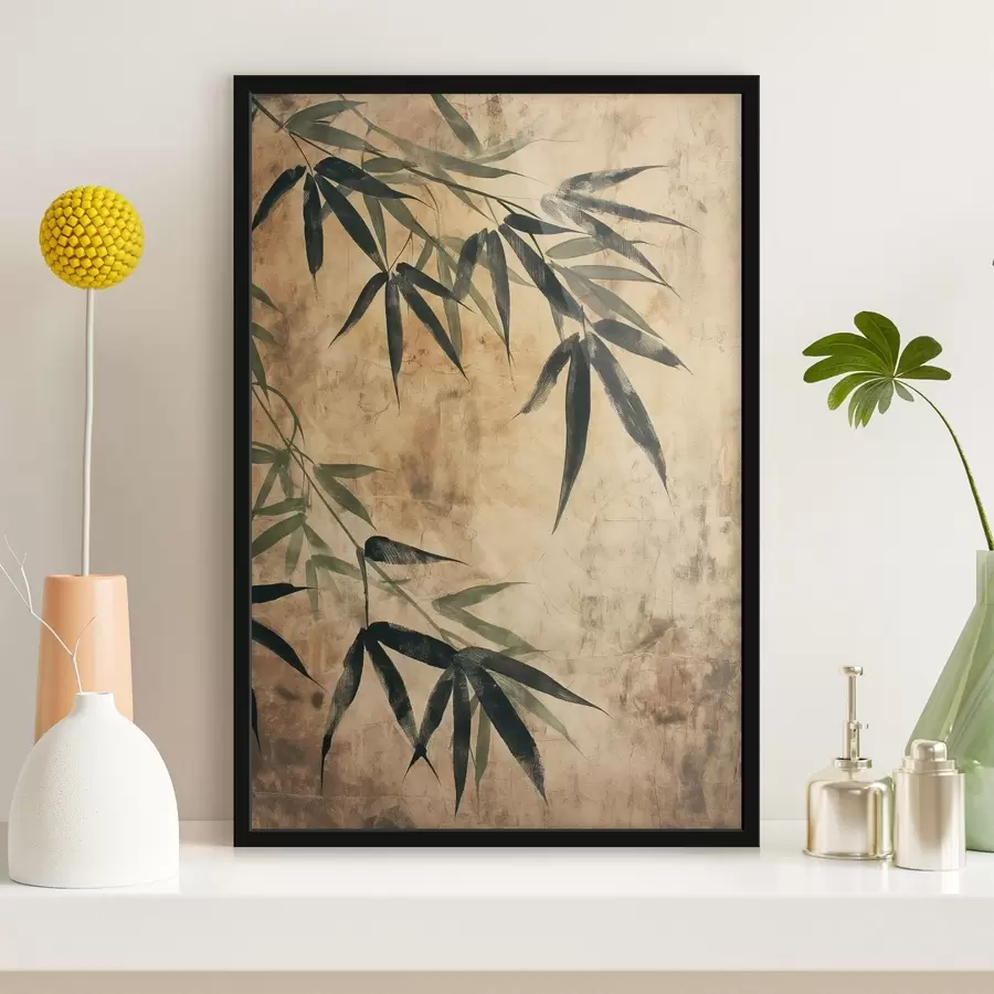 Papier peint Feuilles de bambou f47048