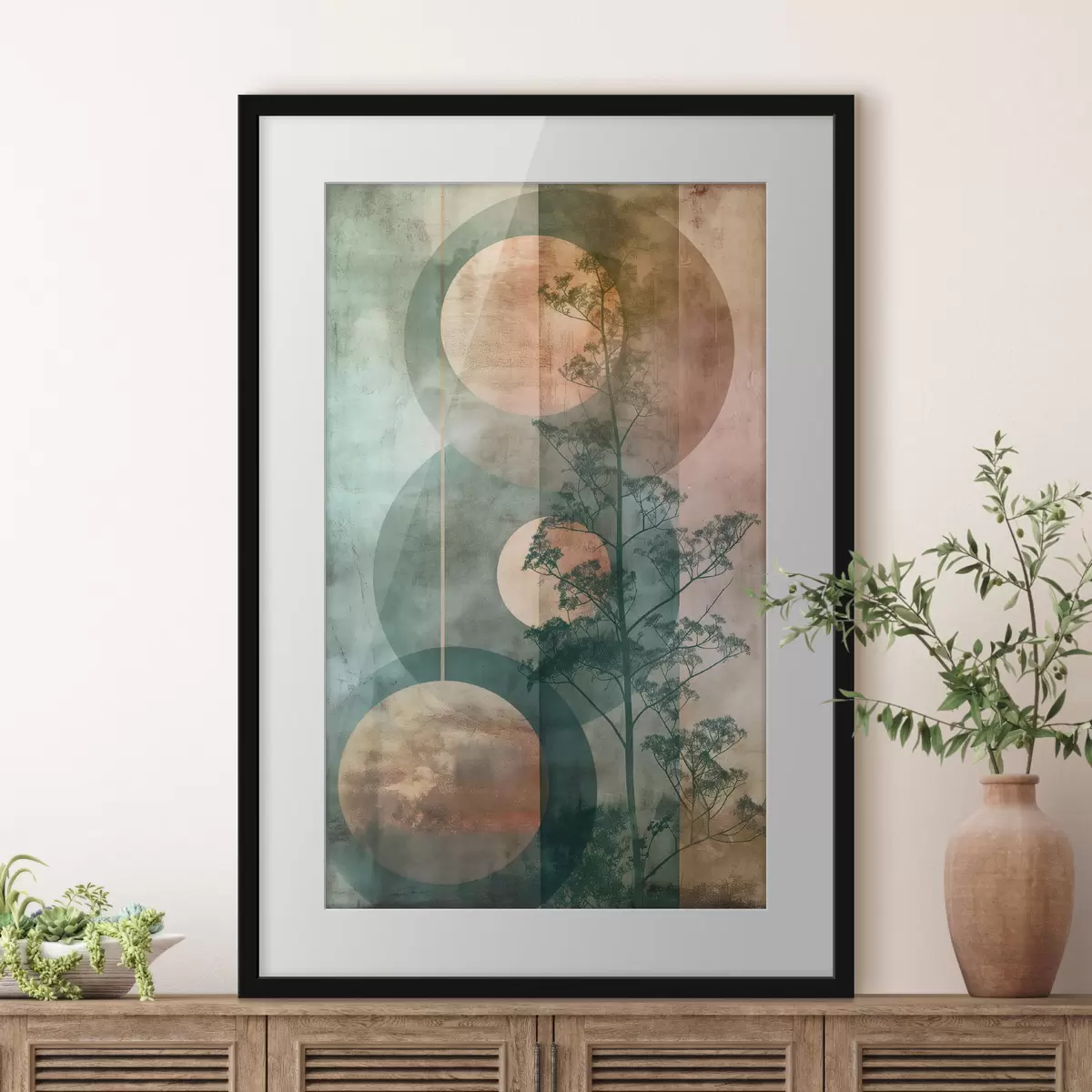 Poster Abstraction et feuilles f47072