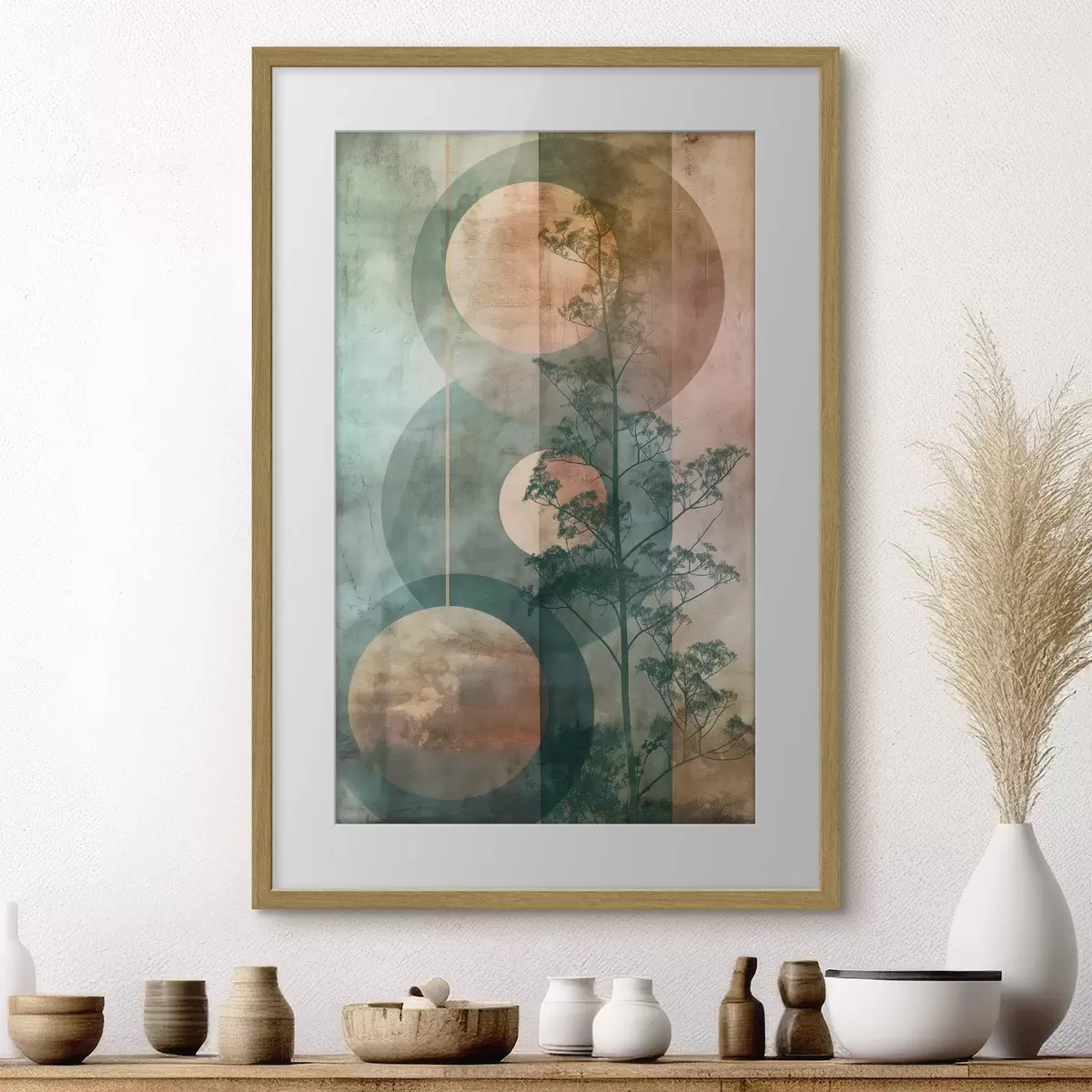 Poster Abstraction et feuilles f47072