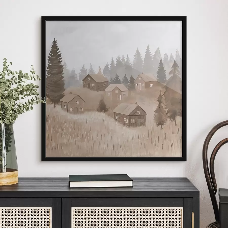 Papier peint Maisons dans la forêt f47075